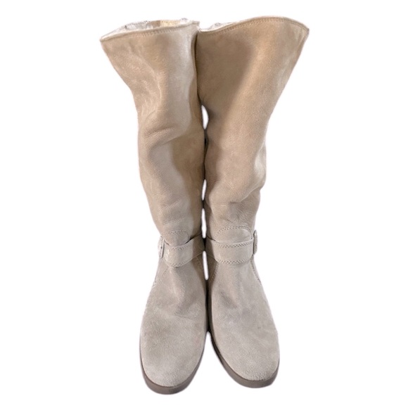 Natural Suede Wedge UGG Boots Side Buckle RearZipper Fully Lined Size 7 NWOT - Picture 3 of 12